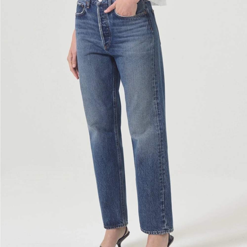 Agolde Imagine Mid-Indigo 90's Mid-Rise Loose Fit Jeans